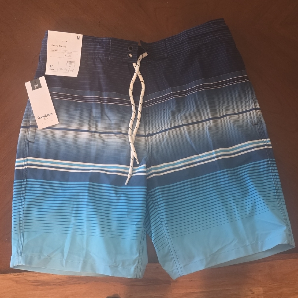 Goodfellow & Co Men's Blue Striped Board Shorts